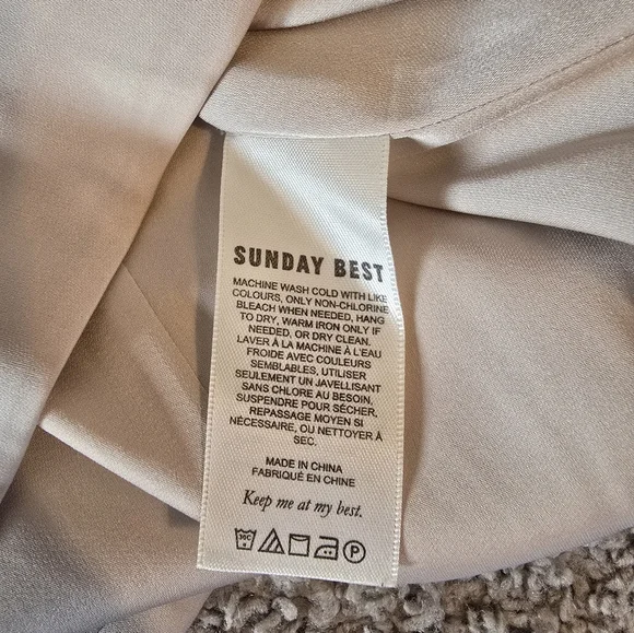 Aritzia Sunday Best Satin Cream Mini Dress Size 8 - Picture 11 of 12